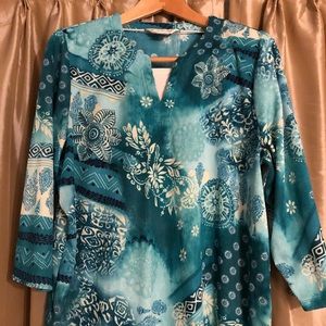 Allison Daley 3/4 Sleeve Ribbed Blouse Size XL